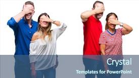  Presentation with love story of apollo and daphne - Audience pleasing slides consisting of covering eyes for surprise blind backdrop and a ocean colored foreground