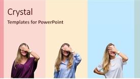  Presentation with blind - Colorful slide set enhanced with covering eyes for surprise blind backdrop and a lemonade colored foreground