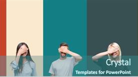  Presentation with blind people - Cool new presentation theme with covering eyes for surprise blind backdrop and a ocean colored foreground