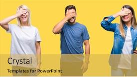  Presentation with blind people - Theme featuring covering eyes for surprise blind background and a yellow colored foreground