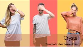  Presentation with blind people - Beautiful slides featuring covering eyes for surprise blind backdrop and a coral colored foreground