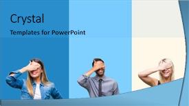  Presentation with blind people - Audience pleasing theme consisting of covering eyes for surprise blind backdrop and a light blue colored foreground