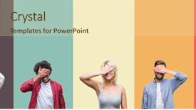  Presentation with blind people - PPT theme consisting of covering eyes for surprise blind background and a cream colored foreground