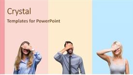  Presentation with blind people - Theme with covering eyes for surprise blind background and a cream colored foreground