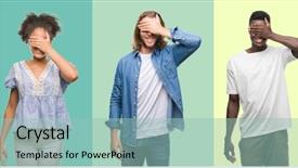  Presentation with chinese american - Colorful presentation theme enhanced with covering eyes for surprise blind backdrop and a mint green colored foreground