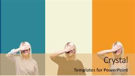  Presentation with beautiful midnight sun over - Colorful slide deck enhanced with covering eyes for surprise blind backdrop and a  colored foreground