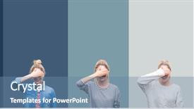  Presentation with green color - Presentation design consisting of covering eyes for surprise blind background and a teal colored foreground