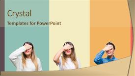  Presentation with blind - Slide deck with covering eyes for surprise blind background and a cream colored foreground