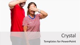  Presentation with love mind soul - Presentation theme consisting of covering eyes for surprise blind background and a white colored foreground