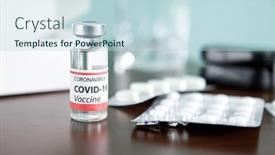  Presentation with covid vaccine - Slide deck enhanced with covid-19-ampoules-with-vaccine background and a lemonade colored foreground