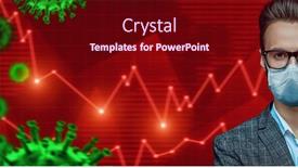  Presentation with medical charts - Beautiful presentation featuring covid-19-and-business-portrait backdrop and a wine colored foreground