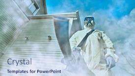  Presentation with disinfection - Colorful slide set enhanced with covid-19-and-disinfection-disinfection backdrop and a sky blue colored foreground