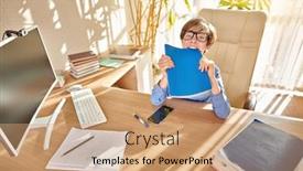  Presentation with distance learning - Presentation theme with covid-19-and-education background and a coral colored foreground