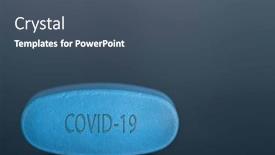  Presentation with drug - Slide deck consisting of covid-19-antiviral-drug-pill background and a ocean colored foreground