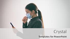  Presentation with coronavirus prevention medical - Cool new PPT theme with covid-19-contact-tracing-app backdrop and a white colored foreground