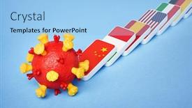  Presentation with covid coronavirus - Slides consisting of covid-19-coronavirus-disease-pandemic background and a light blue colored foreground