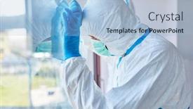  Presentation with covid coronavirus - Beautiful theme featuring covid-19-coronavirus-epidemic-overloads backdrop and a light blue colored foreground