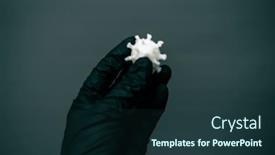  Presentation with virus - Amazing presentation theme having covid-19-coronavirus-on-hands backdrop and a tawny brown colored foreground