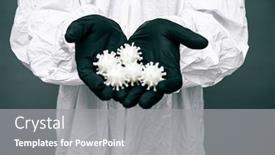  Presentation with virus - Presentation theme with covid-19-coronavirus-on-hands background and a gray colored foreground