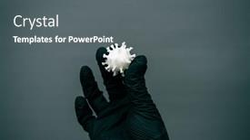  Presentation with virus - Presentation having covid-19-coronavirus-on-hands background and a gray colored foreground