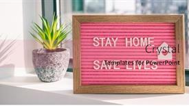  Presentation with viral - Amazing slide set having covid-19-coronavirus-stay-home backdrop and a coral colored foreground