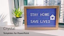  Presentation with covid coronavirus - Slide set enhanced with covid-19-coronavirus-stay-home background and a light gray colored foreground