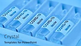  Presentation with covid vaccine - Slides having covid-19-coronavirus-vaccine-victory background and a light blue colored foreground