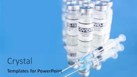  Presentation with covid vaccine - Cool new presentation theme with covid-19-coronavirus-vaccine backdrop and a light blue colored foreground