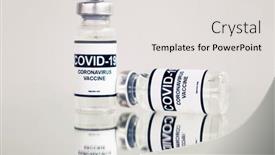  Presentation with covid vaccine - Amazing theme having covid-19-coronavirus-vaccine backdrop and a light gray colored foreground