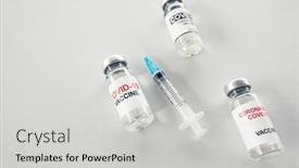  Presentation with covid vaccine - Presentation design consisting of covid-19-coronavirus-vaccine background and a light gray colored foreground