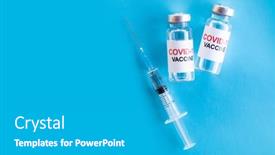  Presentation with vaccine - Slide set consisting of covid-19-coronavirus-vaccine background and a teal colored foreground
