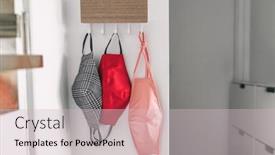  Presentation with face mask - Audience pleasing slide deck consisting of covid-19-fabric-face-masks backdrop and a soft green colored foreground