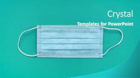  Presentation with coronavirus prevention medical - Presentation theme enhanced with covid-19-face-masks-top background and a teal colored foreground