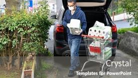  Presentation with covid - Colorful PPT theme enhanced with covid-19-fear-triggers-compulsive backdrop and a gray colored foreground