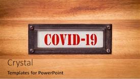  Presentation with covid coronavirus - Theme with covid-19-file-cabinet-label background and a coral colored foreground
