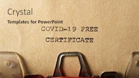 Presentation with certificate - Beautiful PPT layouts featuring covid-19-free-certificate-text backdrop and a lemonade colored foreground