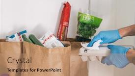  Presentation with online shopping - Cool new slide deck with covid-19-is-it-necessary backdrop and a coral colored foreground