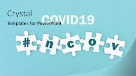  Presentation with blue puzzle pieces - Theme consisting of covid-19-jigsaw-puzzle-pieces background and a arctic colored foreground