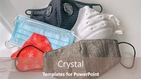  Presentation with coronavirus prevention medical - Presentation theme consisting of covid-19-mask-wearing-different background and a coral colored foreground