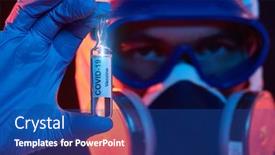  Presentation with ampoule - Cool new theme with covid-19-or-2019-ncov backdrop and a ocean colored foreground