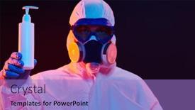  Presentation with antiseptic - Slide set having covid-19-or-2019-ncov background and a light blue colored foreground