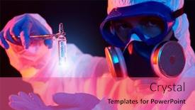  Presentation with ampoule - Cool new slides with covid-19-or-sars-cov backdrop and a coral colored foreground