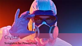  Presentation with ampoule - Presentation theme consisting of covid-19-or-sars-cov background and a coral colored foreground