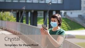  Presentation with virus disease - Slide deck consisting of covid-19-pandemic-coronavirus-business background and a coral colored foreground