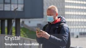  Presentation with virus disease - PPT layouts consisting of covid-19-pandemic-coronavirus-tourist background and a dark gray colored foreground