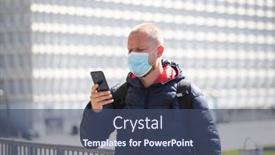  Presentation with virus disease - Audience pleasing slide set consisting of covid-19-pandemic-coronavirus-tourist backdrop and a ocean colored foreground