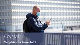  Presentation with virus disease - Presentation design featuring covid-19-pandemic-coronavirus-tourist background and a ocean colored foreground