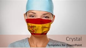  Presentation with positivity - Beautiful presentation featuring covid-19-pandemic-in-spain backdrop and a red colored foreground