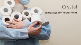  Presentation with anxiety - PPT theme enhanced with covid-19-panic-buying-stockpiling background and a lemonade colored foreground