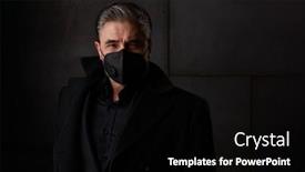  Presentation with medical dark - Presentation design having covid-19-portrait-of-older background and a black colored foreground